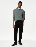 Pure Acrylic Plain High Neck Jumper