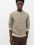 Lofty Patterned Crew Neck Jumper with Wool