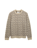 Lofty Patterned Crew Neck Jumper with Wool