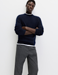 Supersoft Ribbed Crew Neck Jumper with Wool