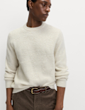 Supersoft Ribbed Crew Neck Jumper with Wool