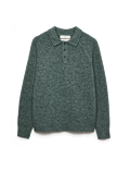 Lofty Ribbed Buttoned Knitted Polo Shirt
