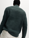 Supersoft Ribbed Half zip Jumper with Wool