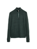 Supersoft Ribbed Half zip Jumper with Wool
