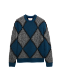 Hazy Exploded Argyle Crew Neck Jumper