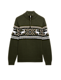 Pure Cotton Fair Isle Half Zip Jumper