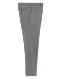Tailored Fit Pure Wool Flannel Trousers