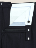Tailored Fit Pure Wool Flannel Trousers