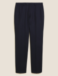 Tailored Fit Pure Wool Flannel Trousers