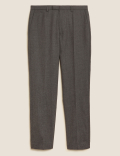 Tailored Fit Pure Wool Flannel Trousers