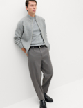 Barrel Fit Smart Twill Trousers