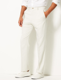 Regular Fit Flat Front Trousers