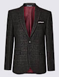 Brown Wool Rich Tailored Fit Jacket