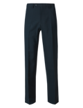 Regular Fit Flat Front Trousers