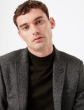Slim Fit Textured Check Jacket