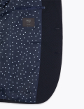 Navy Regular Fit Textured Jacket