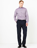 Regular Fit Wool Blend Stretch Trousers