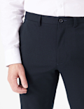 Regular Fit Wool Blend Stretch Trousers