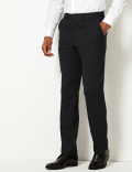 Regular Fit Wool Blend Stretch Trousers