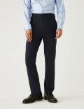 Regular Fit Wool Blend Flat Front Trousers