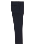 Regular Fit Wool Blend Flat Front Trousers
