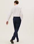 Regular Fit Wool Blend Flat Front Trousers