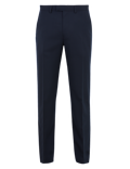 Regular Fit Wool Blend Flat Front Trousers