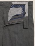 Regular Fit Wool Blend Flat Front Trousers