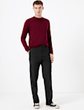 Regular Fit Checked Stretch Trousers