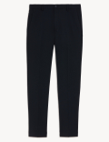 Tailored Fit Flat Front Stretch Trousers