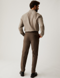 Tailored Fit Twill Flannel Stretch Trousers
