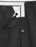 Textured Checked Stretch Trousers