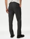 Textured Checked Stretch Trousers