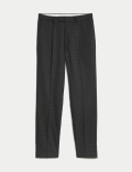 Textured Checked Stretch Trousers