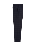 Check Single Pleat Elasticated Trousers
