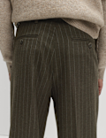 Relaxed Fit Pinstripe Flat Front Trousers