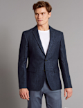 Linen Rich Tailored Fit Textured Jacket