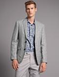 Linen Rich Tailored Fit Textured Jacket