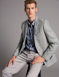 Linen Rich Tailored Fit Textured Jacket