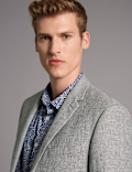 Linen Rich Tailored Fit Textured Jacket