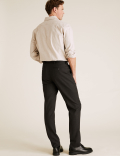 Regular Fit Wool Flat Front Trousers