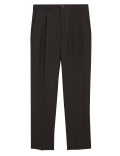 Regular Fit Wool Flat Front Trousers