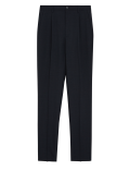 Regular Fit Wool Flat Front Trousers