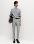 Tailored Fit Checked Trousers