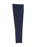 Single Pleat Brushed Stretch Trousers