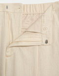 Regular Fit Lyocell Blend Single Pleat Trousers