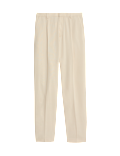Regular Fit Lyocell Blend Single Pleat Trousers