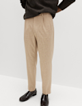 Tailored Fit Flat Front Puppytooth Trousers