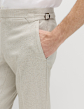 Tailored Fit Herringbone Trousers