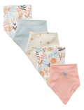 5pk Organic Cotton Printed Dribble Bibs